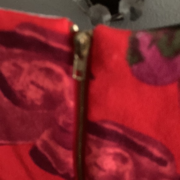 Red Floral Sheath Dress - Picture 3 of 6